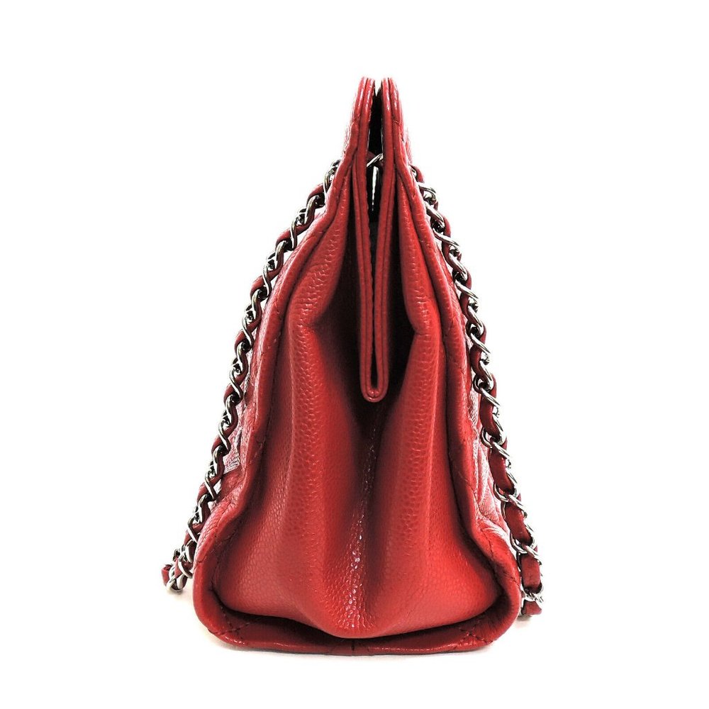 Chanel Caviar Skin Red Leather Bag! MINT! - Picture 4 of 10